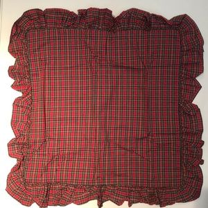 Two Holiday Plaid Ruffle Trim Euro Shams & Matching Dust Ruffle, Ralph Lauren